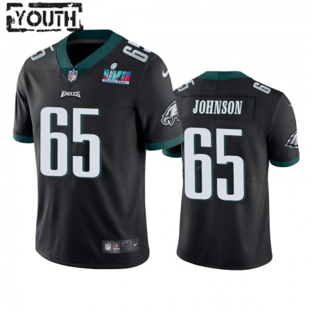 Maillot Philadelphia Eagles Lane Johnson 65 Noir Super Bowl LVII Vapor Limited - Enfant